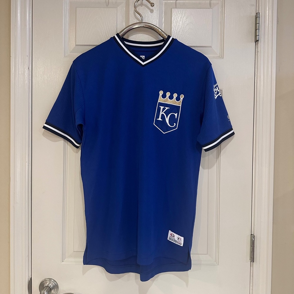 True Fan Cooperstown Collection Kansas City Royals Blue Jersey Mens Medium